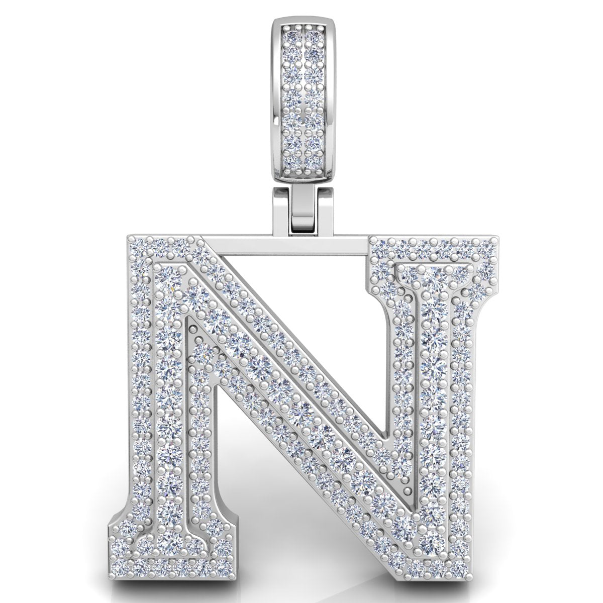 Letter "N" set with Diamonds