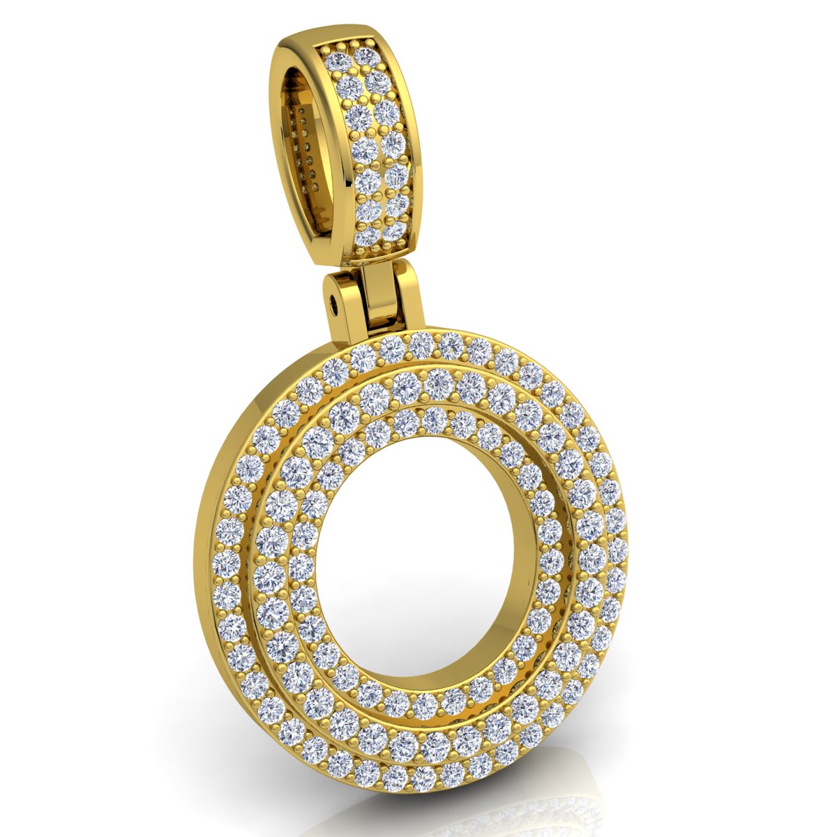 Letter "O" set with Diamonds