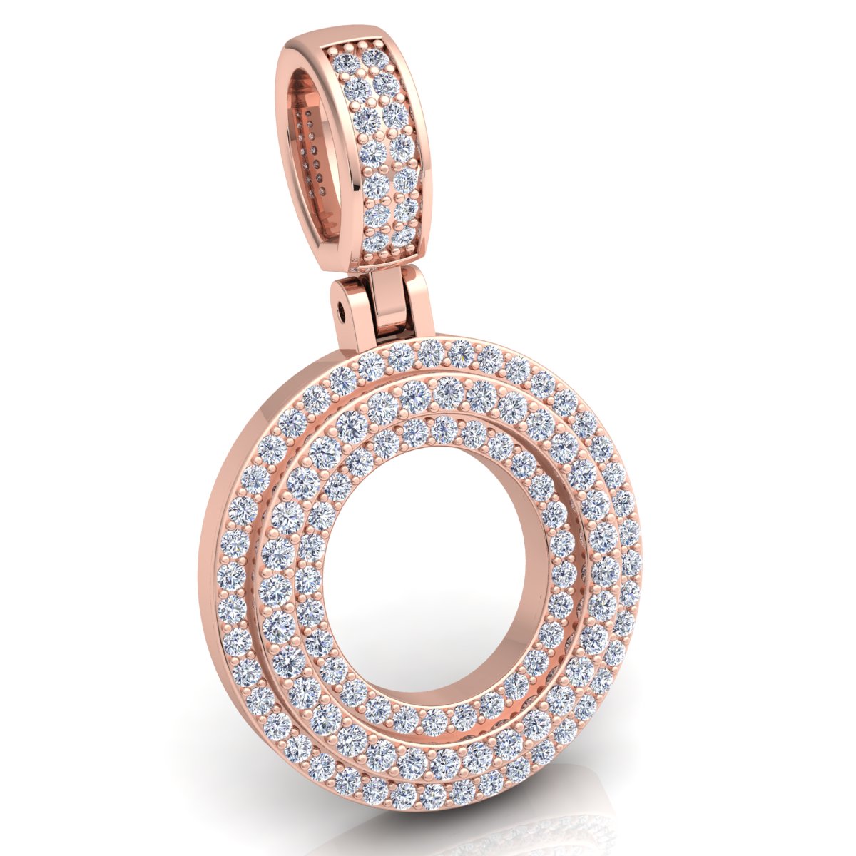 Letter "O" set with Diamonds