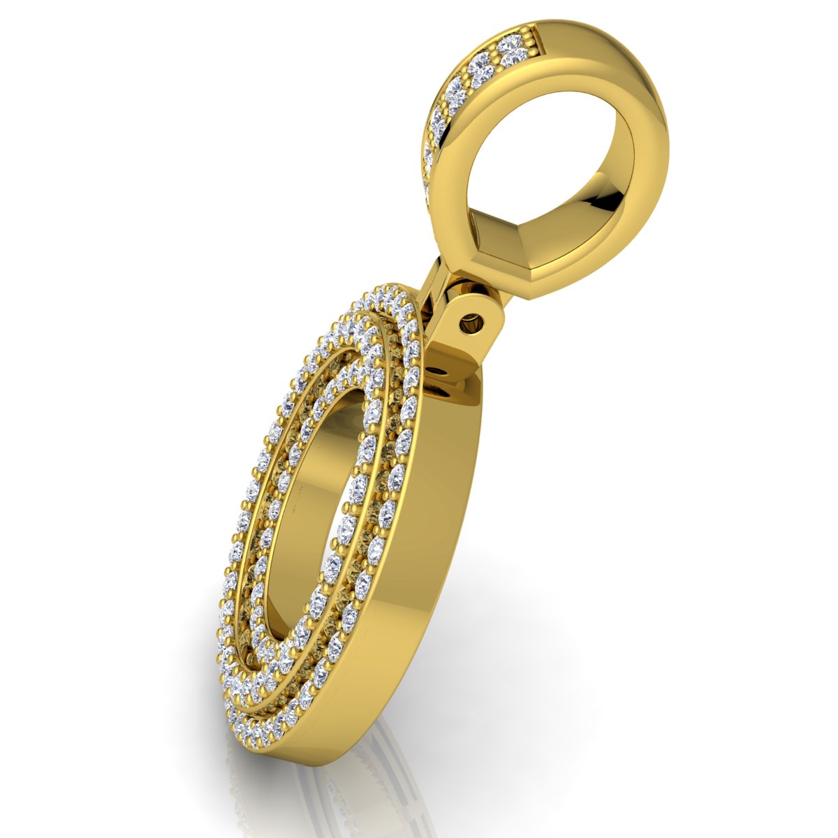 Letter "O" set with Diamonds