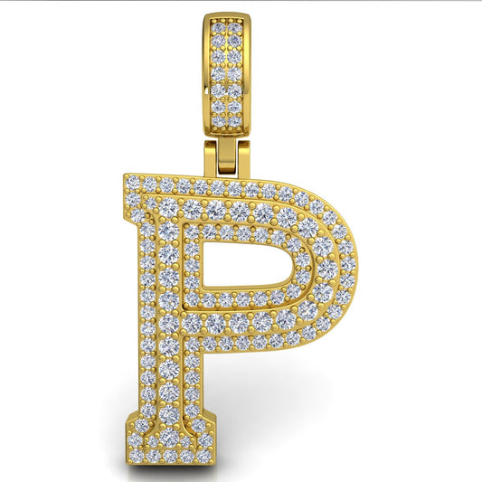 Letter "P" set with Diamonds