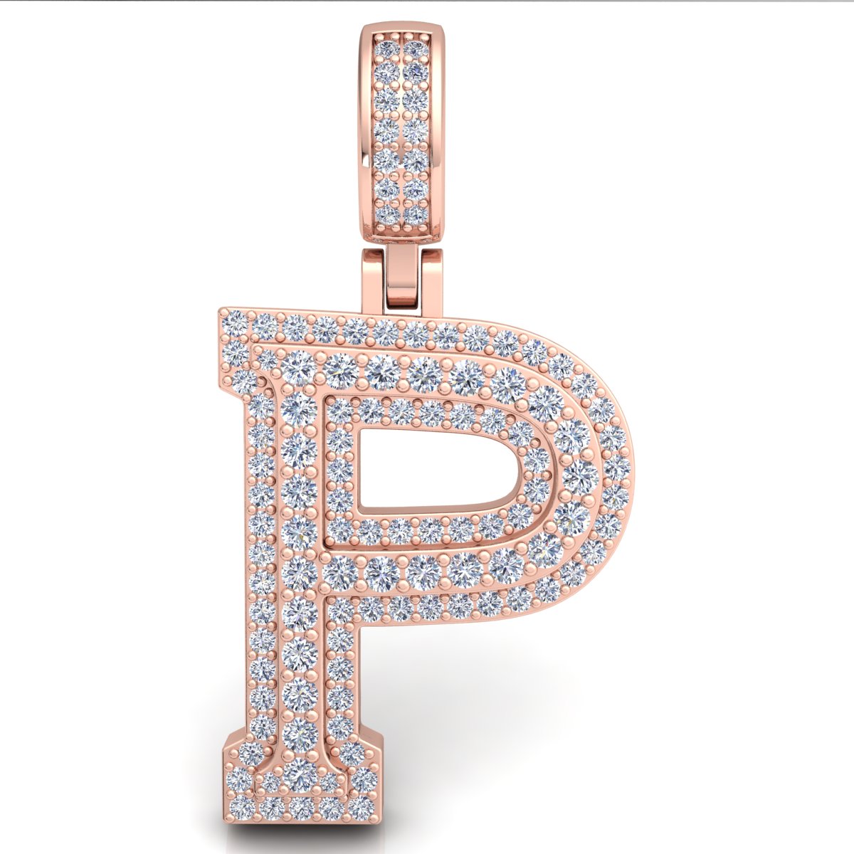 Letter "P" set with Diamonds