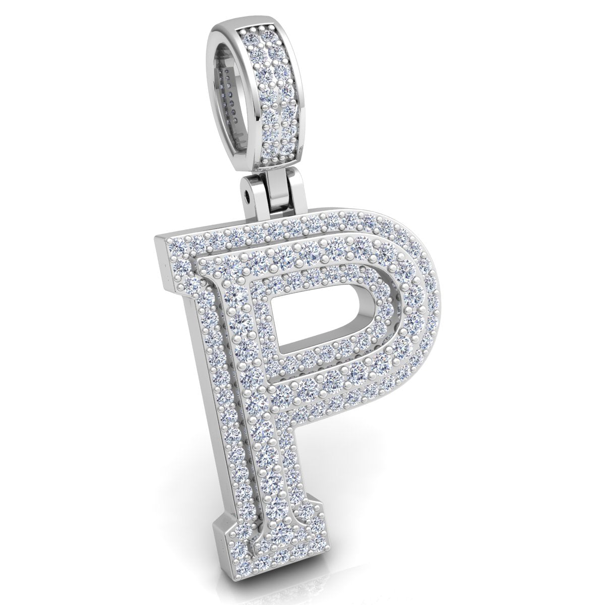 Letter "P" set with Diamonds
