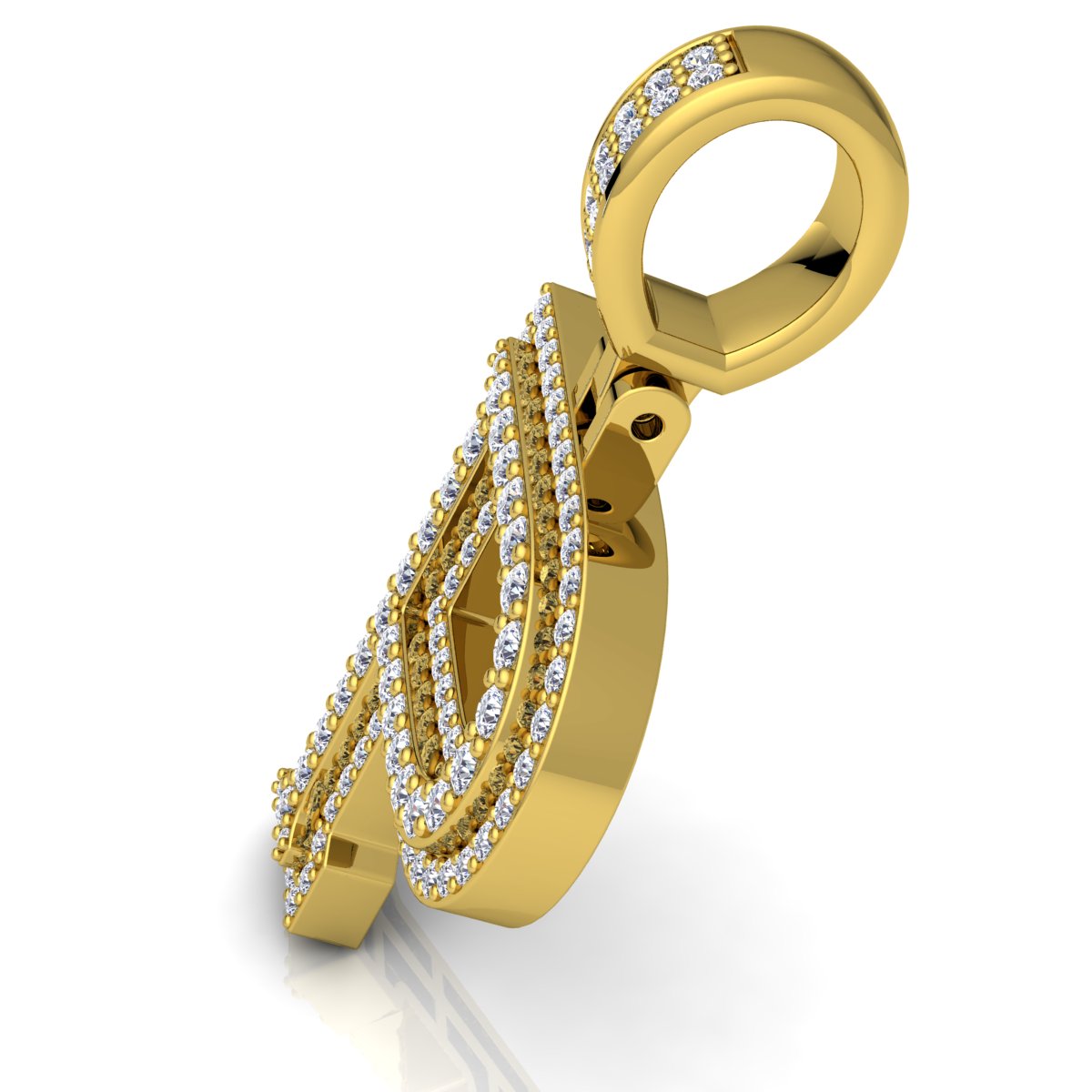 Letter "P" set with Diamonds