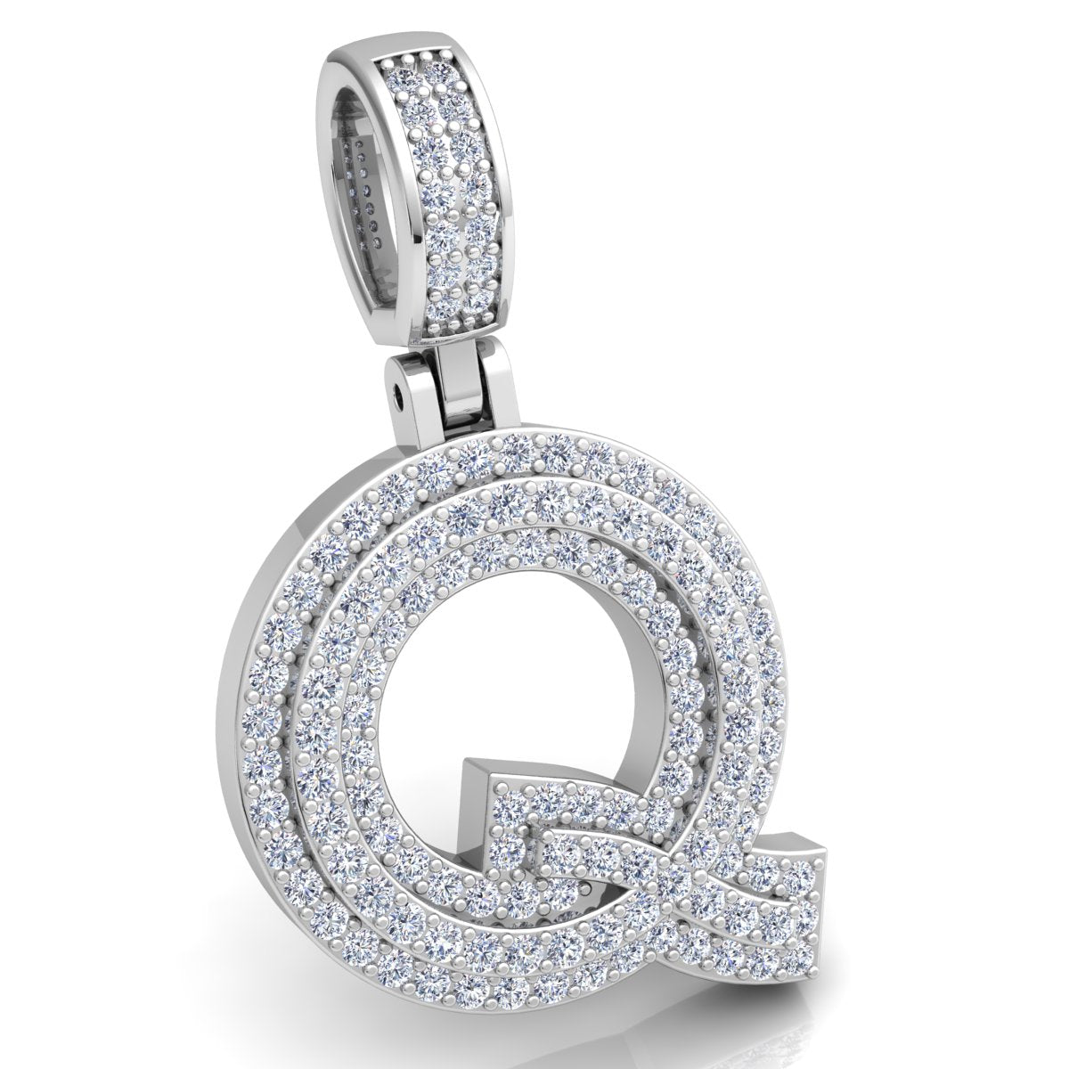 Letter "Q" set with Diamonds