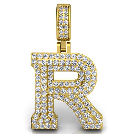 Letter "R" set with Diamonds