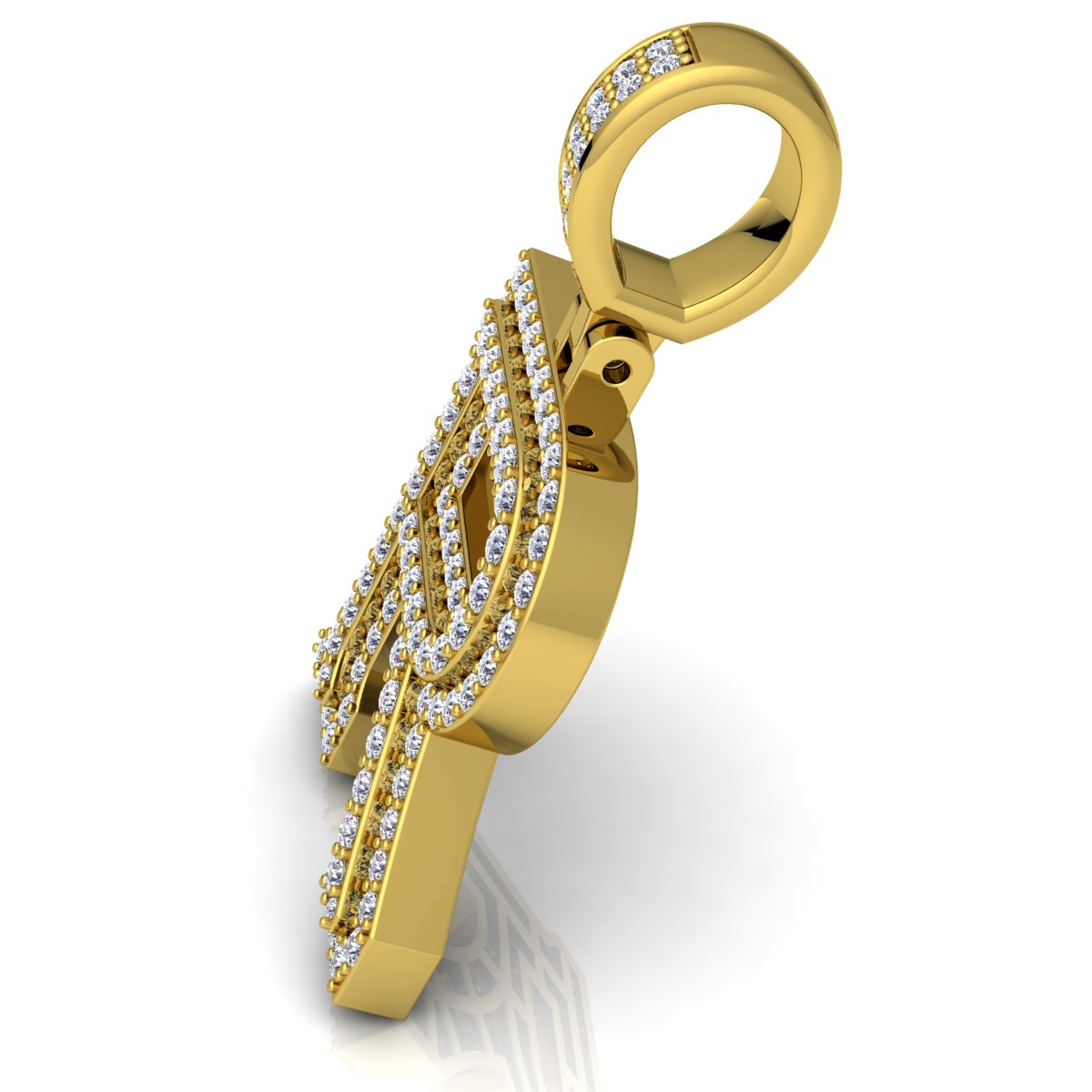 Letter "R" set with Diamonds