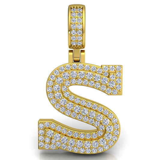 Letter "S" set with Diamonds