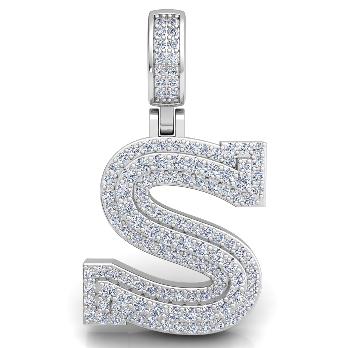 Letter "S" set with Diamonds