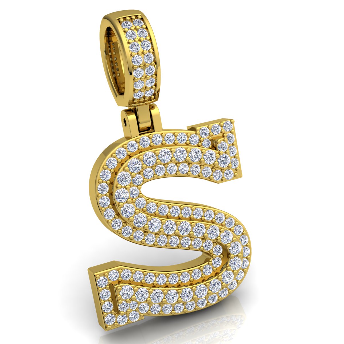 Letter "S" set with Diamonds