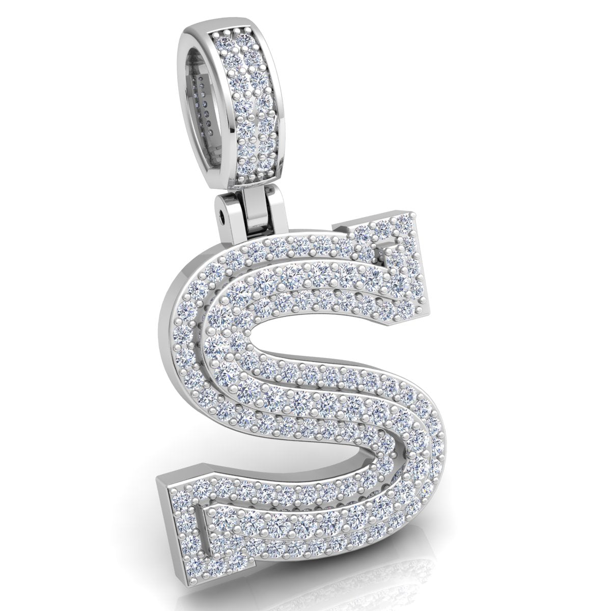 Letter "S" set with Diamonds