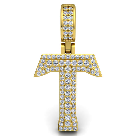 Letter "T" set with Diamonds