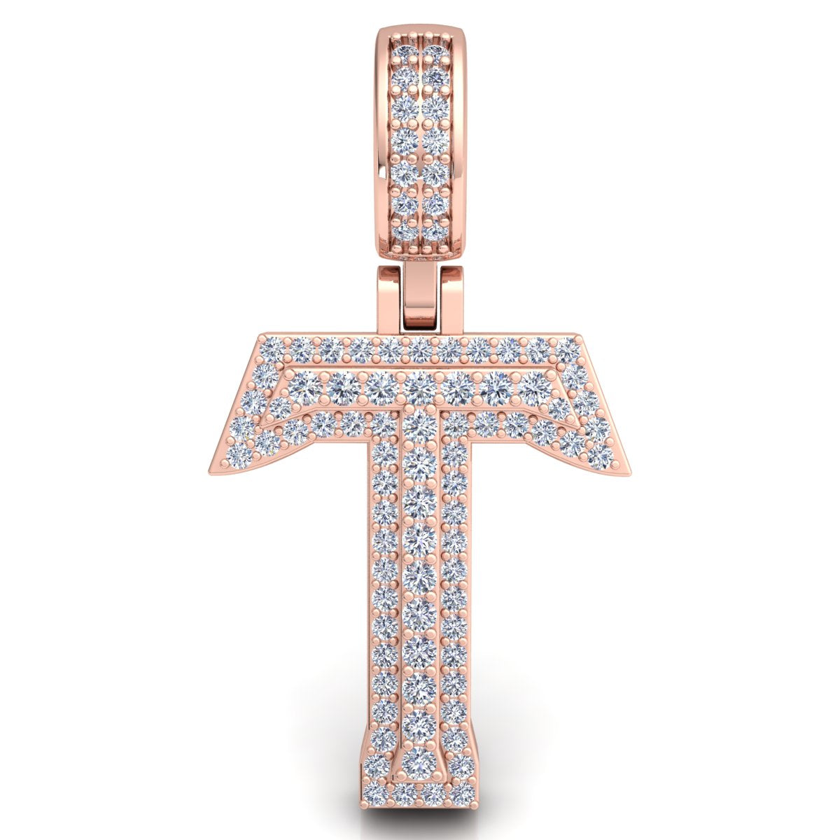 Letter "T" set with Diamonds