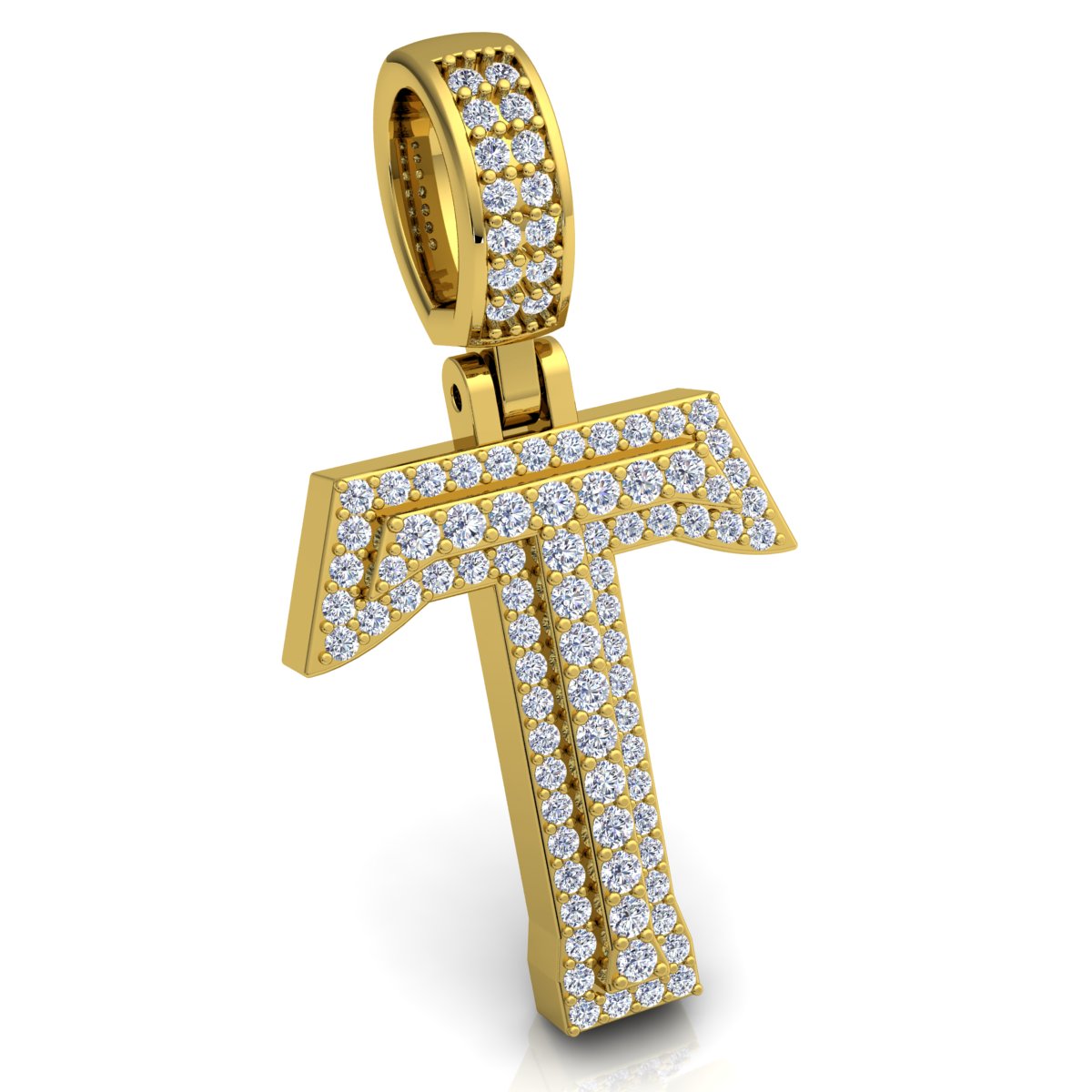 Letter "T" set with Diamonds