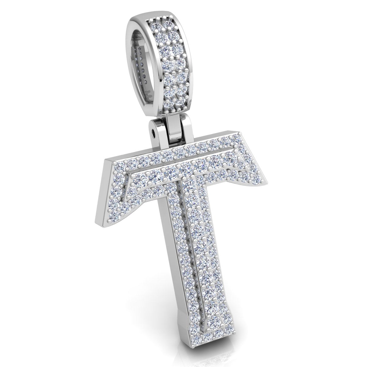 Letter "T" set with Diamonds