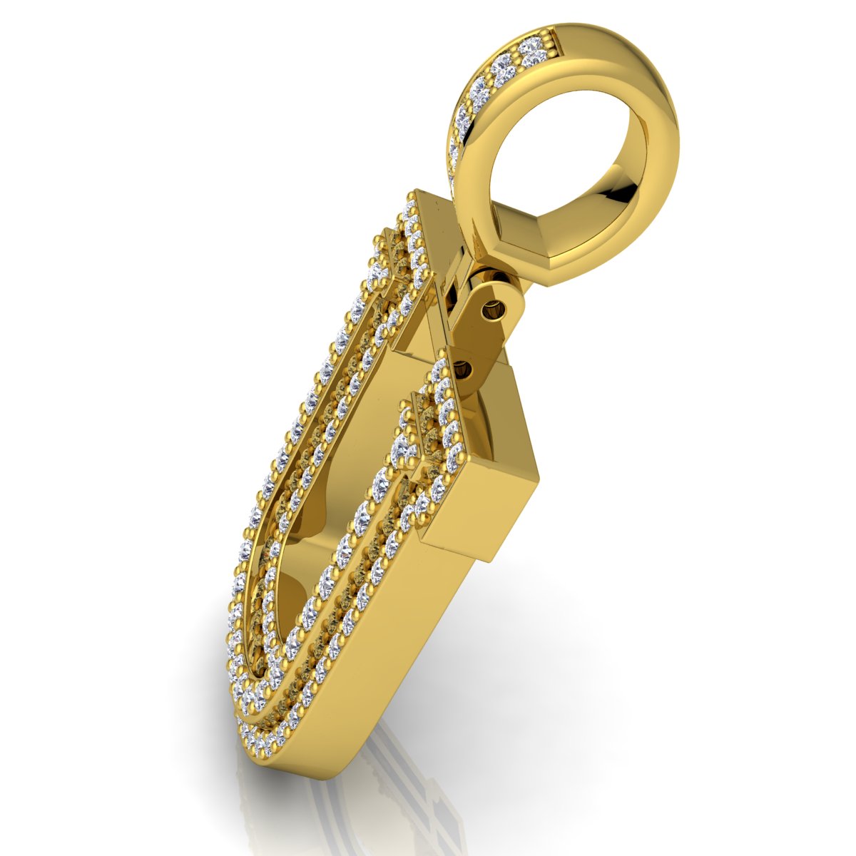 Letter "U" set with Diamonds