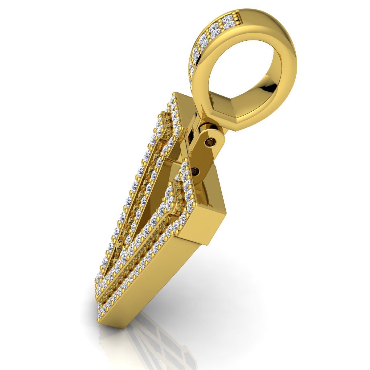 Letter "V" set with Diamonds