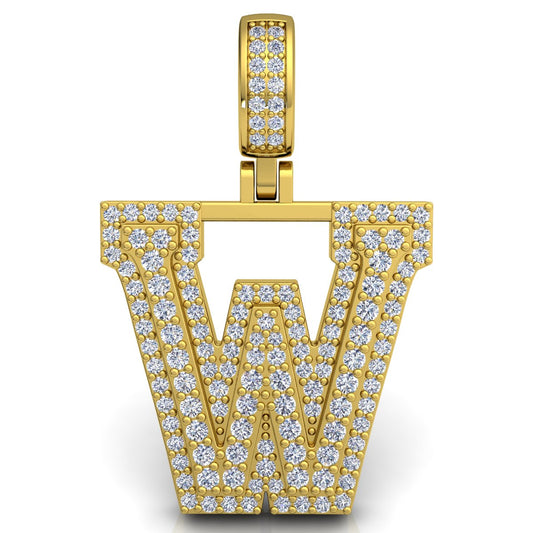 Letter "W" set with Diamonds