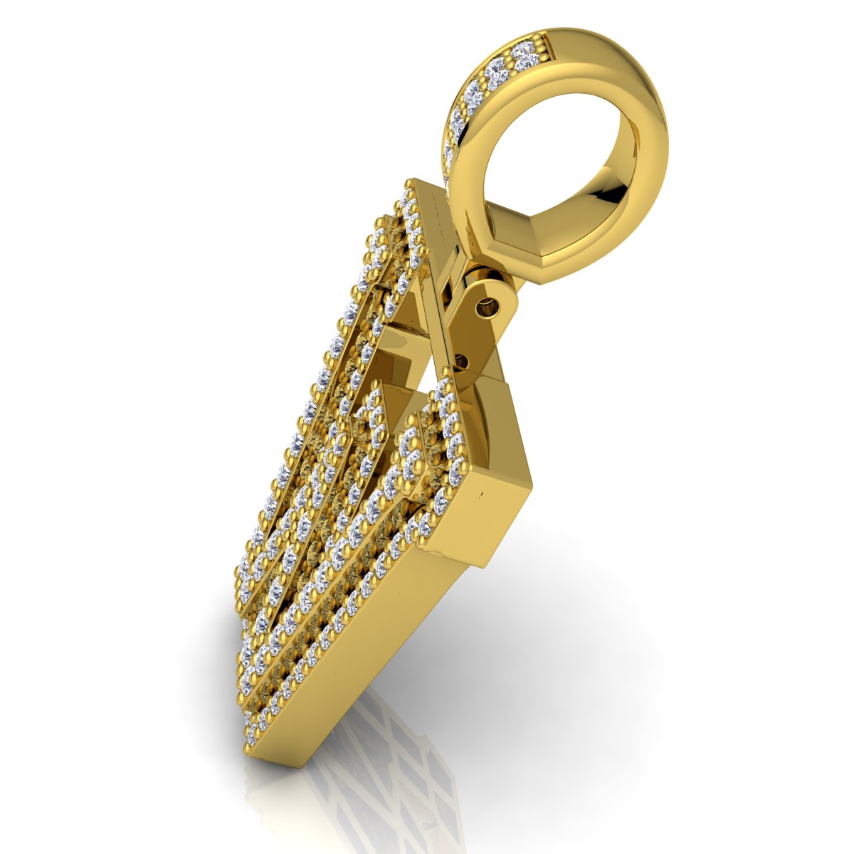 Letter "W" set with Diamonds