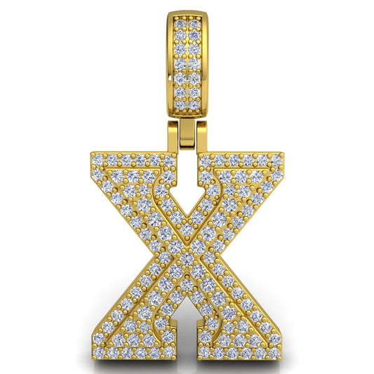 Letter "X" set with Diamonds
