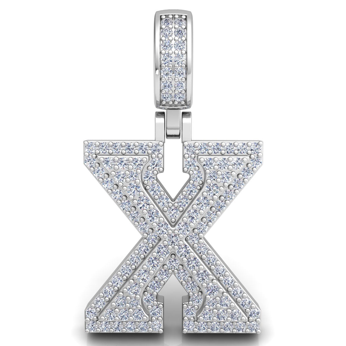 Letter "X" set with Diamonds