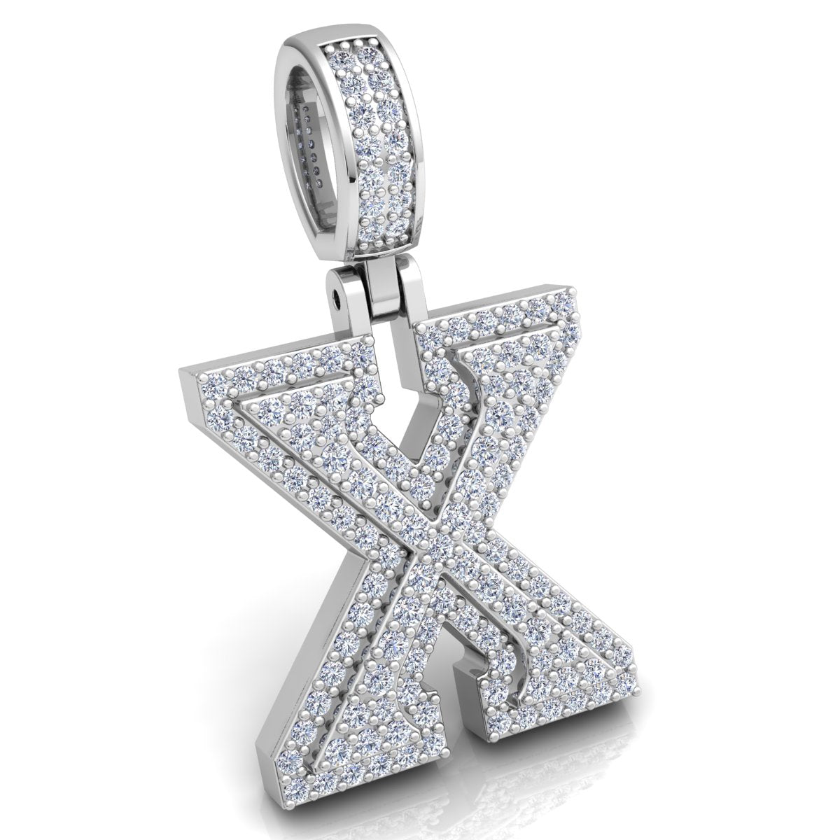 Letter "X" set with Diamonds