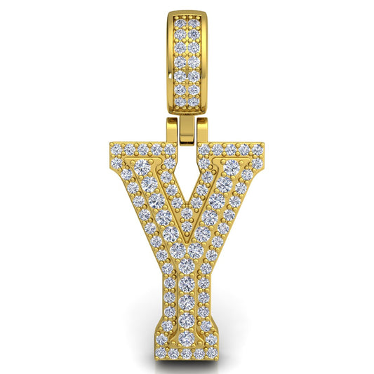 Letter "Y" set with Diamonds