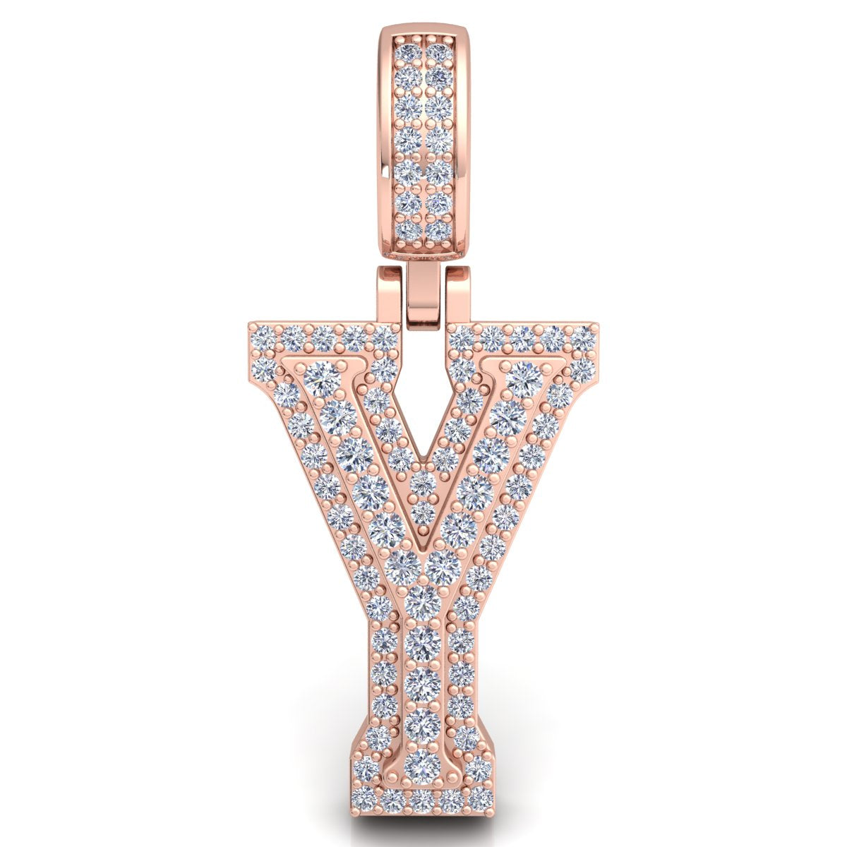 Letter "Y" set with Diamonds