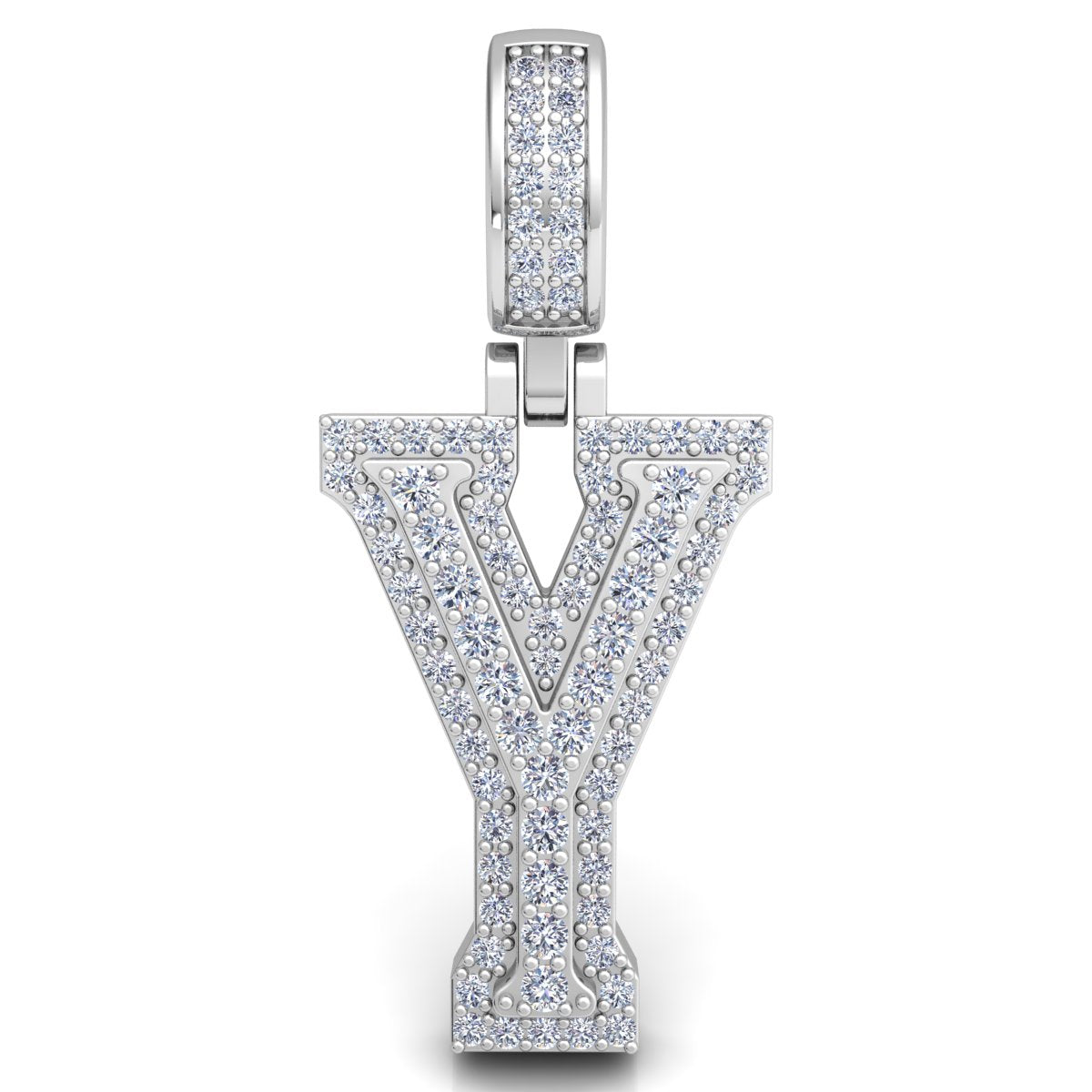 Letter "Y" set with Diamonds