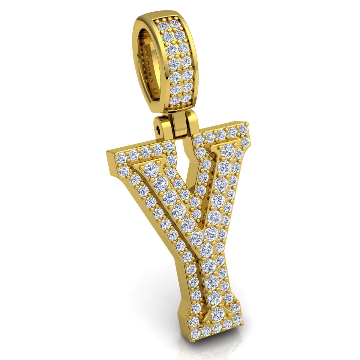 Letter "Y" set with Diamonds