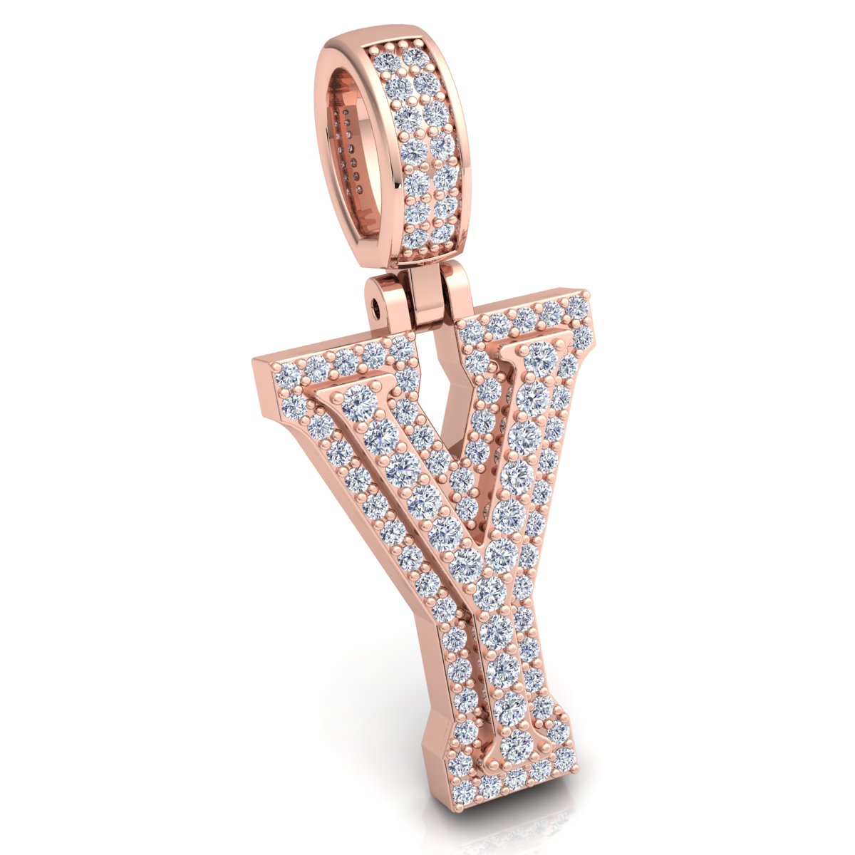 Letter "Y" set with Diamonds
