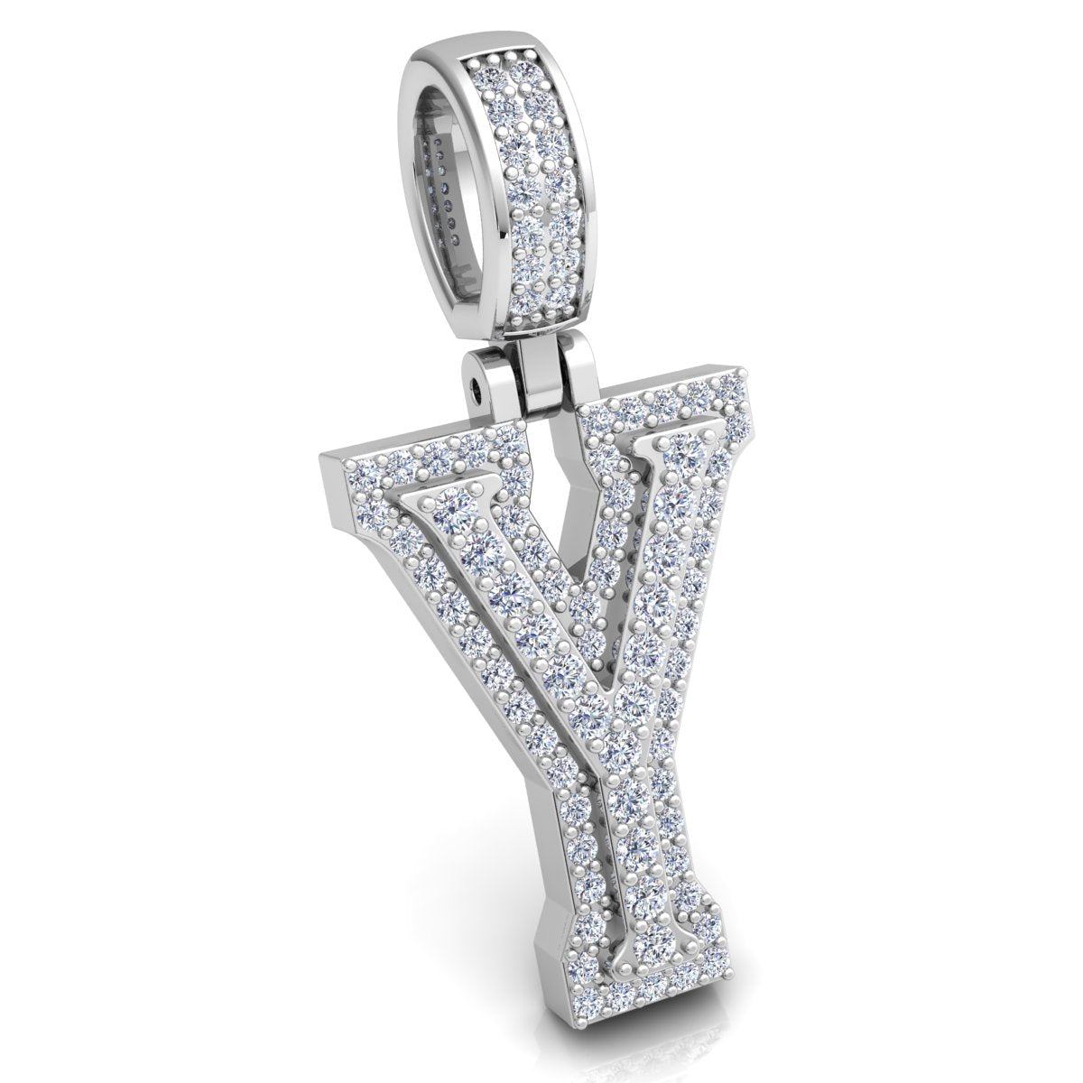 Letter "Y" set with Diamonds