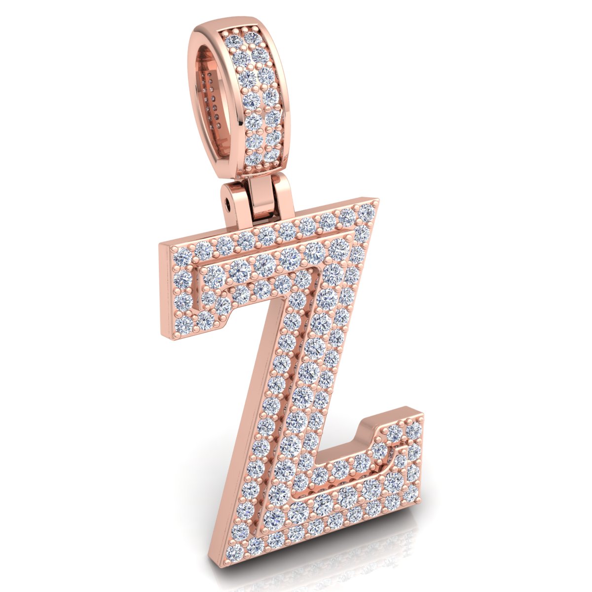 Letter "Z" set with Diamonds