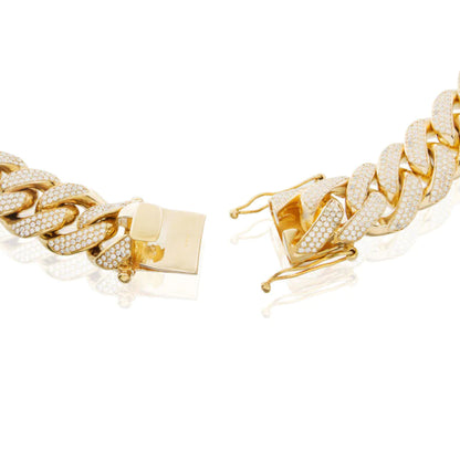 16mm Miami Cuban Link 3 Row Diamond