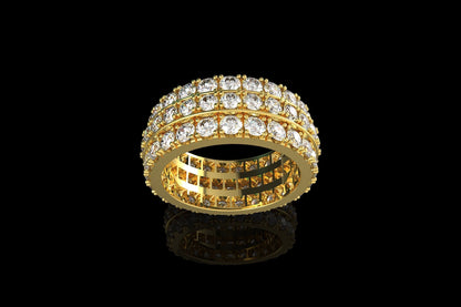 3 Row Diamond Ring