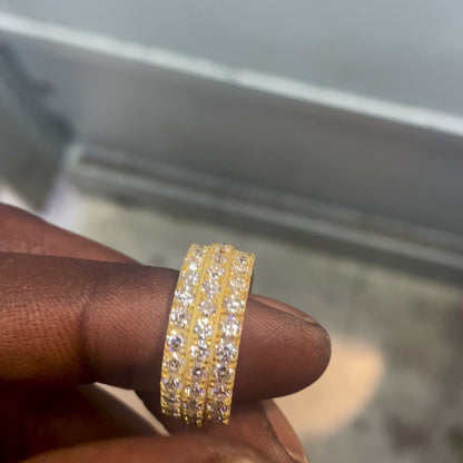 3 Row Diamond Ring