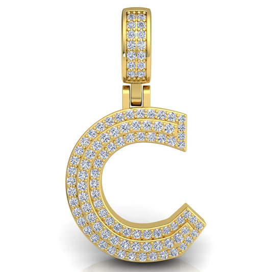 Letter "C" set with Diamonds