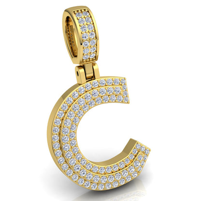 Letter "C" set with Diamonds