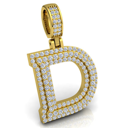 Letter "D" set with Diamonds