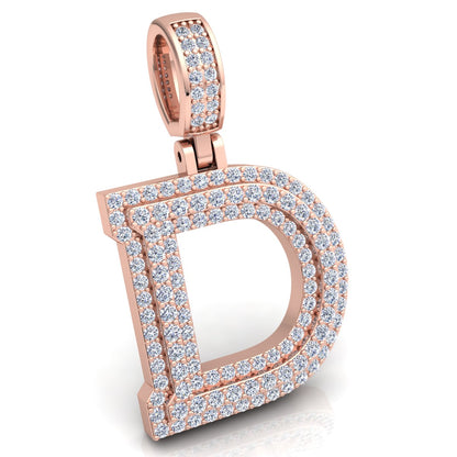 Letter "D" set with Diamonds