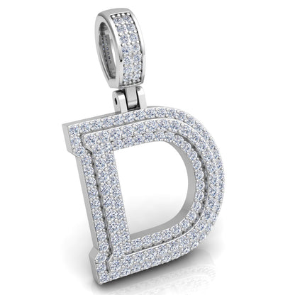 Letter "D" set with Diamonds