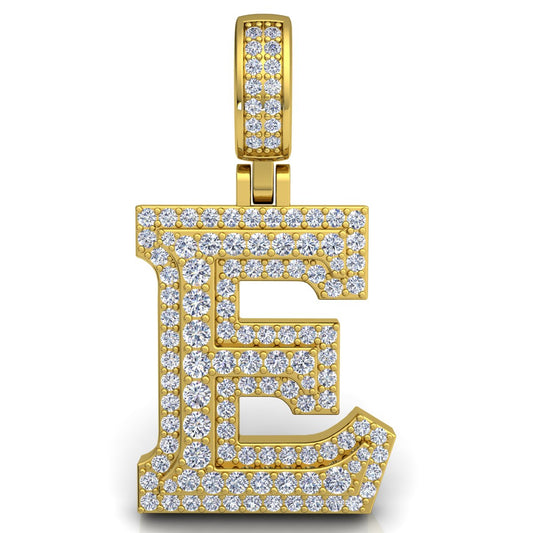 Letter "E" set with Diamonds