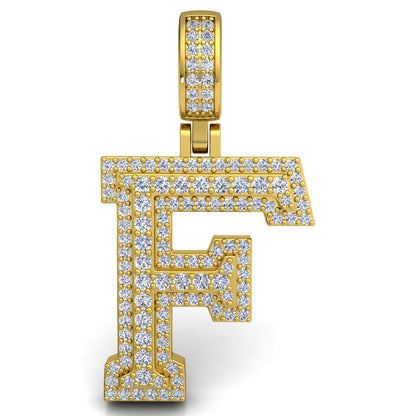 Letter "F" set with Diamonds