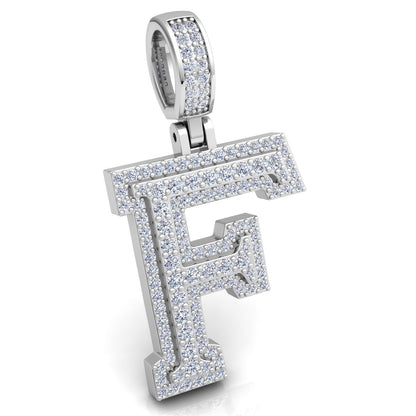 Letter "F" set with Diamonds