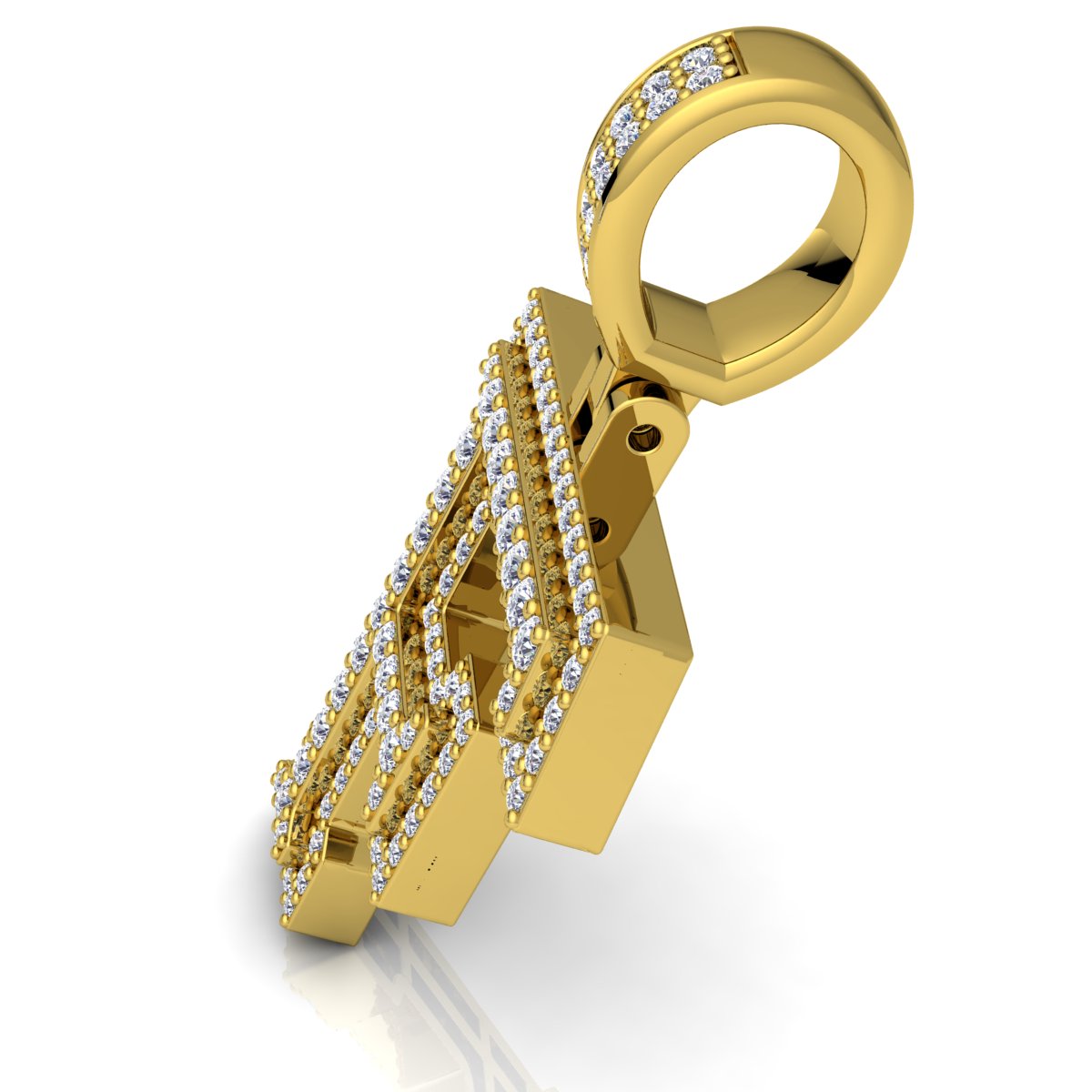 Letter "F" set with Diamonds