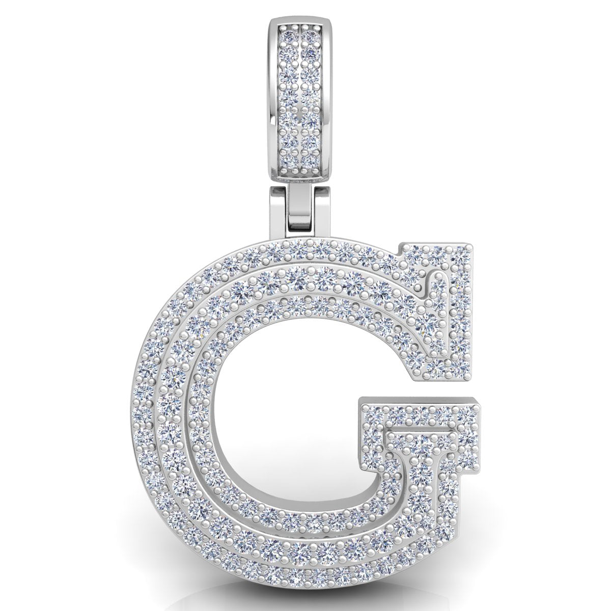 Letter "F" set with Diamonds