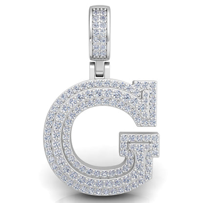 Letter "F" set with Diamonds