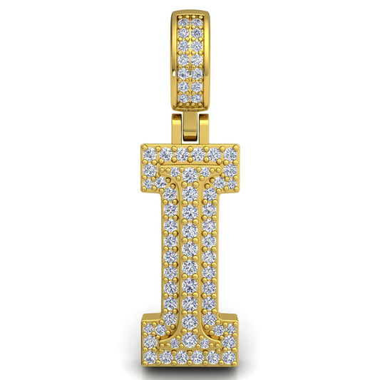 Letter "I" set with Diamonds