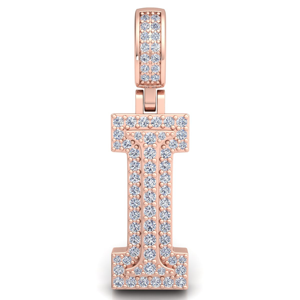Letter "I" set with Diamonds