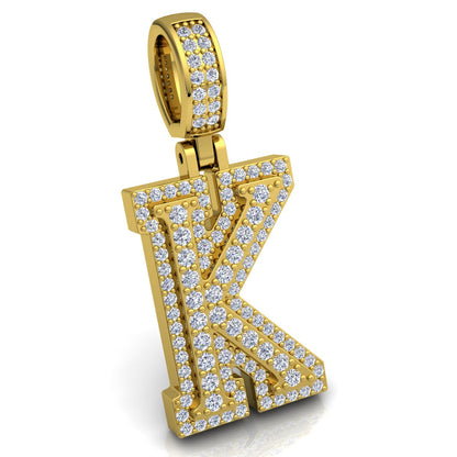 Letter "K" set with Diamonds